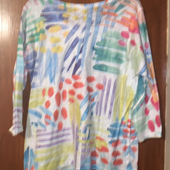 Et' Lois Island Fever Soft Knit Top blouse colorful spring - Picture 6 of 6